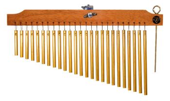 25 Gold Chimes with Natural Finish Wood Bar (TY-00755641)