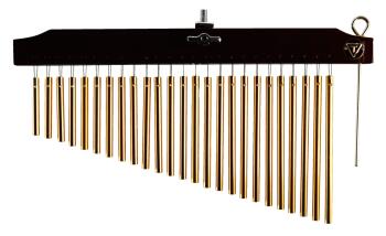 25 Gold Chimes with Brown Finish Wood Bar (TY-00755642)