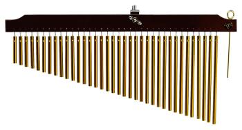 36 Gold Chimes with Brown Finish Wood Bar (TY-00755646)