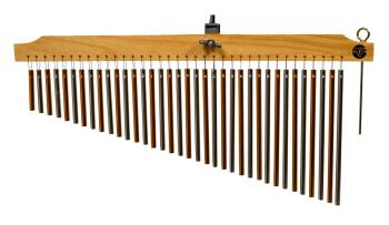 36 Chrome and Gold Chimes with Natural Finish Wood Bar (TY-00755647)