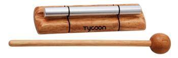 Single Chrome Energy Chime on Siam Oak Bar (Small) (TY-00755650)
