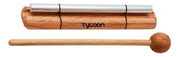 Single Chrome Energy Chime on Siam Oak Bar (Large) (TY-00755652)