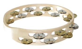 Double Row Wooden Tambourine (Bright Mixed Jingles) (TY-00755540)