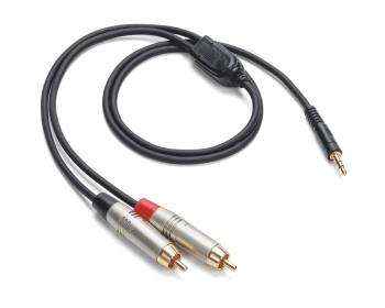 Tourtek Pro - 1/8 inch. TRS (Stereo) to Dual RCA (Metal) Cable: 3' Bre (HL-00301332)