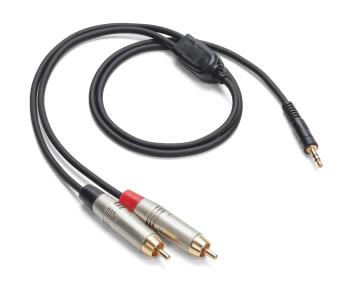Tourtek Pro - 1/8 inch. TRS (Stereo) to Dual RCA (Metal) Cable: 9' Bre (HL-00301333)