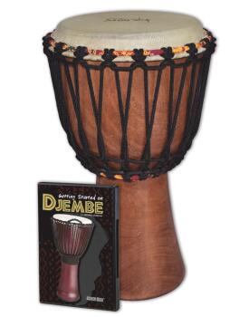 Djembe Instrument Starter Kit: 8 inch. Traditional Rope Tuned Djembe f (HL-00146287)