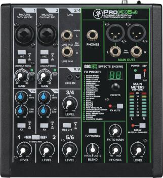ProFX6v3 6 Channel Pro Effects Mixer With USB (HL-01105195)