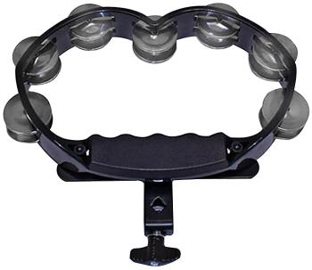 Black Plastic Mountable Tambourine with Steel Jingles (HL-00755534)