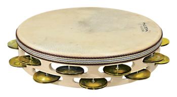 Double Row Headed Wooden Tambourine (Bright Brass Jingles) (HL-00755544)