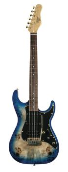 Blue Burst Burl 60 Ultra Double Cutaway Electric With Locking Tremelo  (HL-00347987)