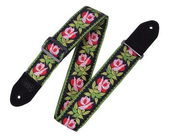 Woven Cotton Guitar Strap - Pink Rosa: Print Series - 2 inch. Wide (HL-03719509)