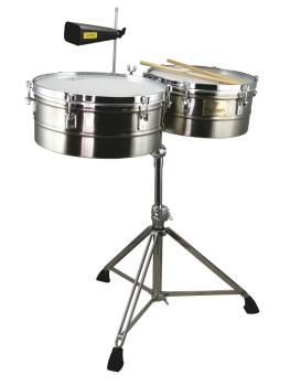 Brushed Chrome Shell Timbales (14 inch. & 15 inch.) (TY-00755202)